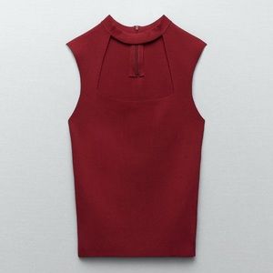 SQUARE NECK KNIT TOP